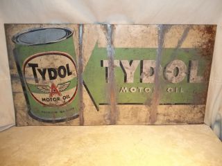 Vintage Flying A Tydol Motor Oil Gas Station Repair Shop Metal Sign