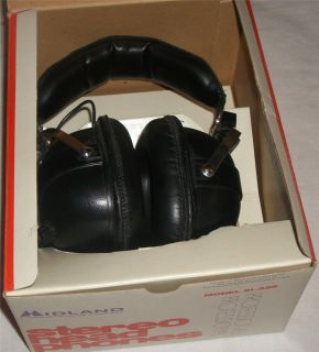 Midland Model 21 335 Vintage Stereo Headphones w Box Dual Volume