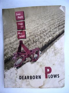 Dearborn Tractor Plows vtg 1951 Ford farm brochure bottoms discs 2 way