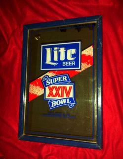 Miller Lite Super Bowl XXIV Bar Mirror