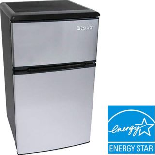 Steel Refrigerator & Freezer, EdgeStar Compact Mini Double Door Fridge