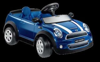Mini Cooper s Cabrio Blue Pedal Car Baby Toy New