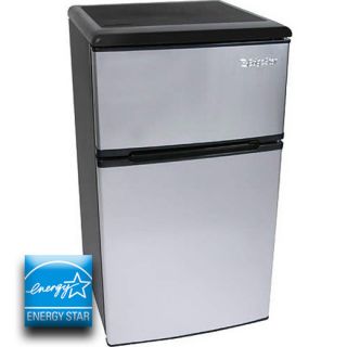 Stainless Steel Reversible Mini Refrigerator Freezer Compact Beverage