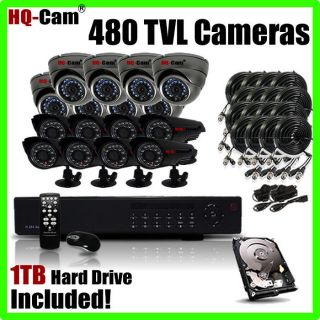 16 Ch Channel CCTV Security IR Night Vision Camera DVR System with HDD