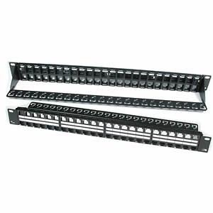 1U 48 Port High Density Blank Patch Panel, w/Cable Management