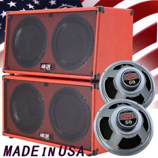 Stack Fire Hot Red Tolex W/Celestion Rocket 50 Speakers 2 Cabinets