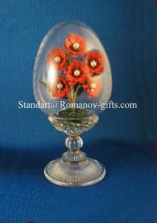 Faberge RUSSIAN IMPERIAL Poppies Genuine Hallmarked Egg
