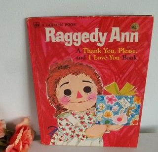 Vintage 1974 Golden Book Raggedy Ann large book Great 60s