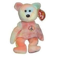 RARE & RETIRED TY BEANIE BABY~PEACE THE TY DYED JERRY GARCIA BEAR 8