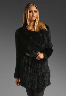 Elizabeth and James Elijah Black Rabbit Fur Coat size XS/S/M NWT $