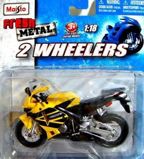 Yellow Honda Motorcycle CBR600 RR 600CBR Diecast 1 18 Motosport Sport