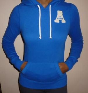 Abercrombie & Fitch Logo Womens Hooded Blue Sweater Top Hoodie T Shirt