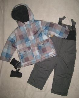 NWT Carters Boys Size 4T Ski Snow Suit Jacket Coat Pants Gloves MRSP $