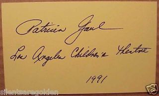 PATRICIA GAUL Actress Television 70s to 90s signed one 3x5 inch card #