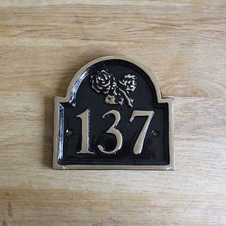 New Cast Bronze House Front Door Address Number No. 1 999 Sign Plaque