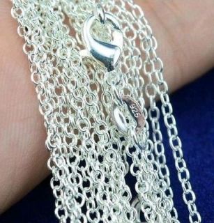 Lowest price wholesale 10PCS solid silver 1MM O chain necklace