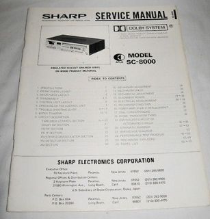 SHARP SC 8000 Stereo System Original SERVICE MANUAL
