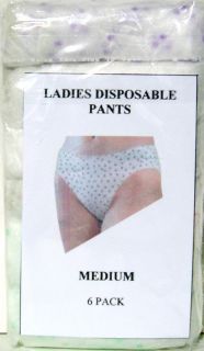Ladies Disposable Pants Underwear   2 Packs of 6 each