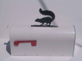 Squirrel mailbox topper sign art statue