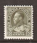Canada Sc 119 MLH. 1925 20c Admiral, Dry Printing, F VF