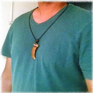 Black Cord Necklace Pendent Tooth Peace Love Rasta Lion Adjustable