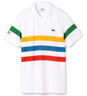 Lacoste Sport Striped Polo   White   Richard Gasquet 2012