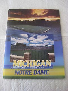 THE CATCH 1991 Michigan vs. Notre Dame Game Day Program. Excellent