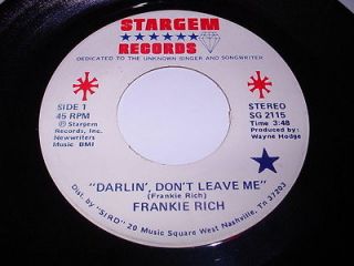 Frankie Rich Darlin, Dont Leave Me / The Ballad Of Simon Dixon 45