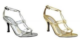 Womens Bridal Evening Prom Silver or Gold Sandal Shoes ALANA NIB