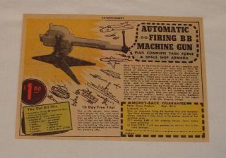 1955 toy ad ~ AUTOMATIC FIRING BB MACHINE GUN