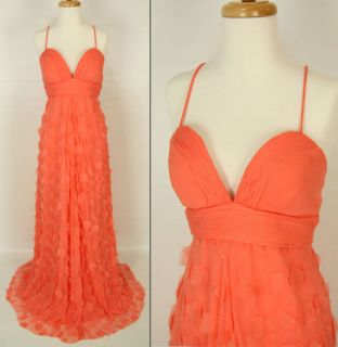 ALEX & EVE $280 Peach Halter Evening Formal Gown NWT   Avail Size 4,6