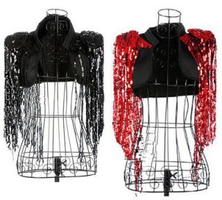 SEXY Tassel Short Jacket/Bolero/ Shrug Lady Gaga Style Black/Red Free