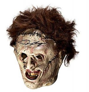 LEATHERFACE MASK AUTOGRAPHED BY DAN YEAGER (THE STAR OF TEXAS