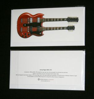 Jimmy Pages 1966 Gibson EDS 1275 Guitar Greeting Card, DL size