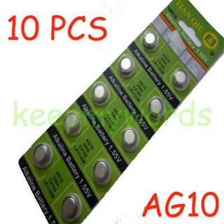 10 PCS AG10/389A/CX18 9/LR1130W ALKALINE COIN BATTERY