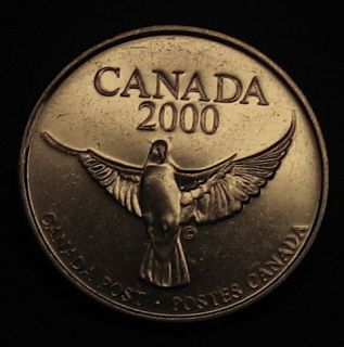 RARE 2000 CANADA DOVE QUARTER TOKEN MEDALLION BEAUTIFUL