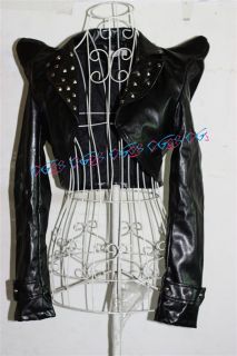 Faux Leather Short Jacket/Bolero/Shrug Jazz Dance Lady Gaga Black Free