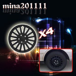 Set of 4 16 All Black Wheel Covers Center Hub Caps Rim Tires