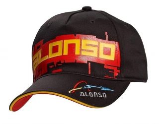 Puma Ferrari Alonso F1 Baseball Cap New Black Size S/M and L/XL