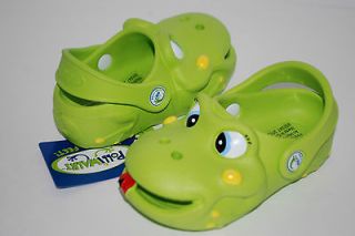 NEW POLLIWALKS FREDDY THE FROG GREEN shoe clogs 3D sandals 6 7 8 9 10
