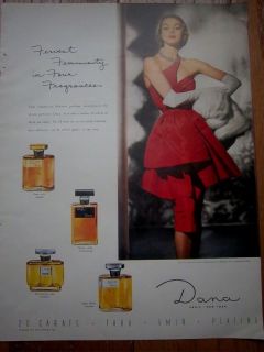 1951 DANA Emir Tabu Platine Perfume Bottle Ad