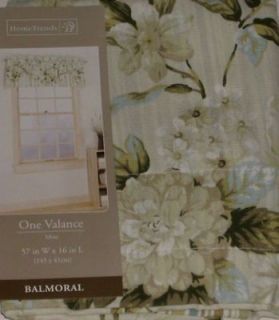 Home Trends Balmoral Mint Blue Green Floral Window Valance Topper