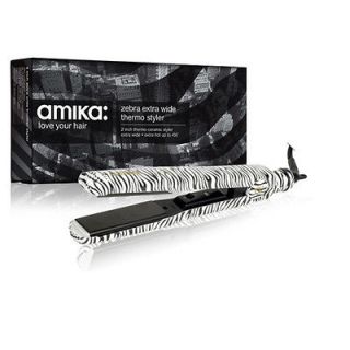 Amika 1.5 inch Extra Wide Thermo Styler Ceramic Flat Iron   Zebra