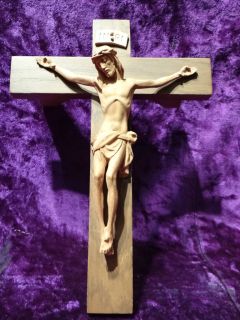 CATHOLIC WOODCARVED ALTAR TABLE CHURCH PASSION CRUCIFIX CROSS NAILS IN