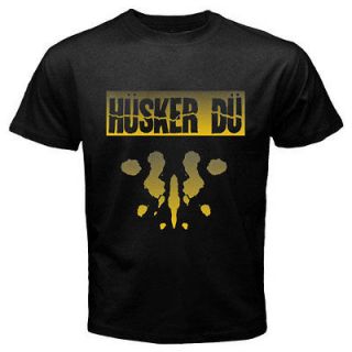 New HUSKER DU American Rock Band Mens Black T Shirt Size S M L XL 2XL
