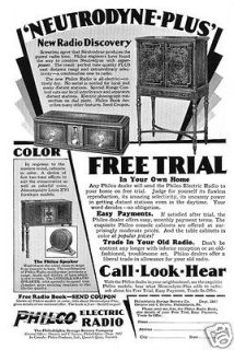 1928 Neutrodyne Plus Decorative Cabinet Philco Electric Radio Vintage