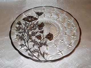 CRYSTAL CAKE PLATE STERLING SILVER OVERLAY POPPY 11 SILVER 25TH