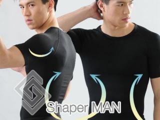 Slimming Body Shaper Fatty Spandex Men Short Sleeve T Shirt Shapewear