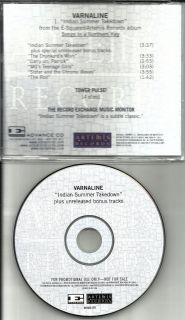 Anders Parker VARNALINE Indian Summer w/ 5 UNRELEASED PROMO CD Single