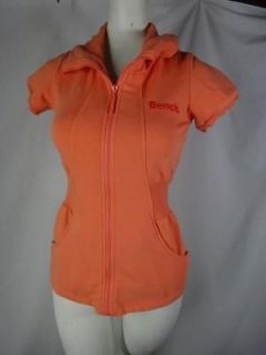 BENCH XS orange collared logo zipper front TOP SHIRT athletic canada
